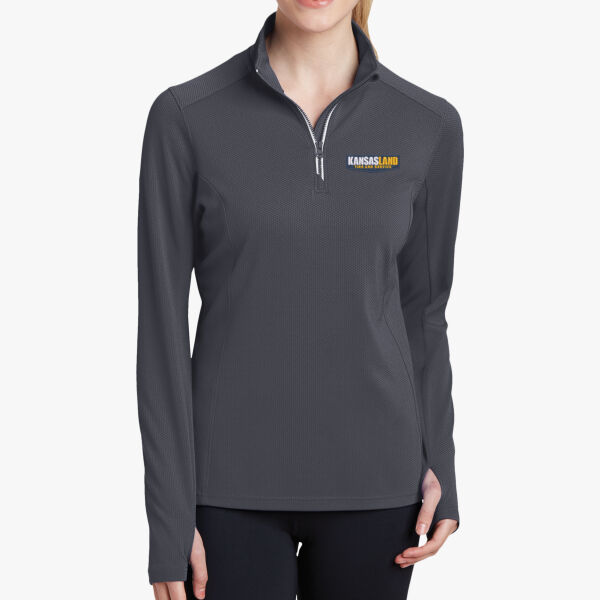 Ladies' Textured 1/4 Zip Pullover w/Embroidered Logo Thumbnail